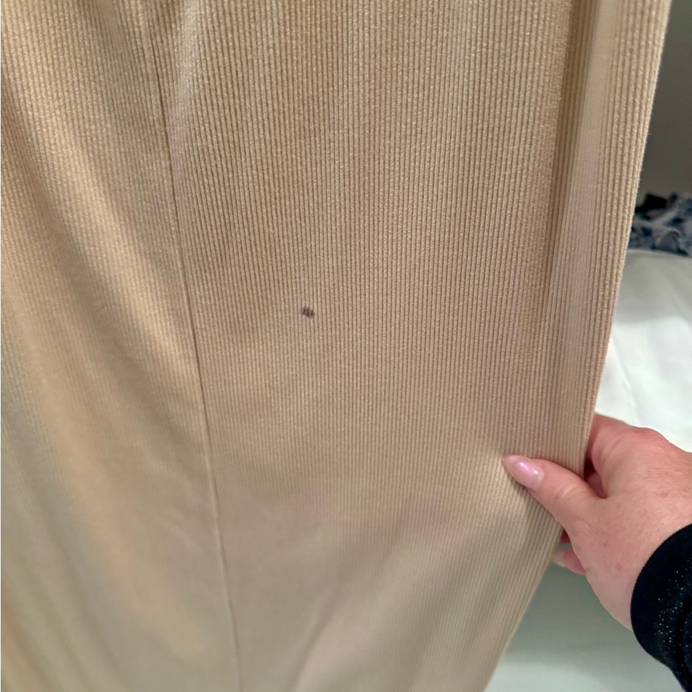 Lulu's Ribbed Open Back Cream Maxi Dress - Picture 6 of 7